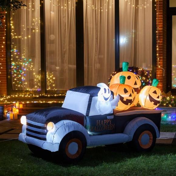Glitzhome Glitzhome Lighted Inflatable Truck With Jack-O-Lantern Pumpkins Decor