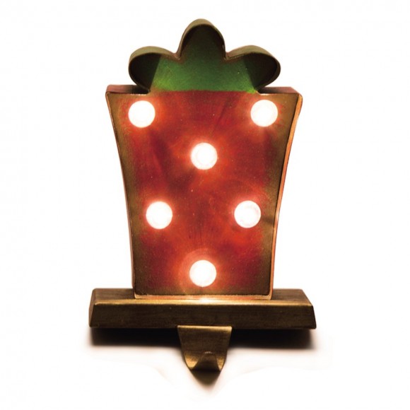 glitzhome Glitzhome Marquee LED Gift Box Stocking Holder