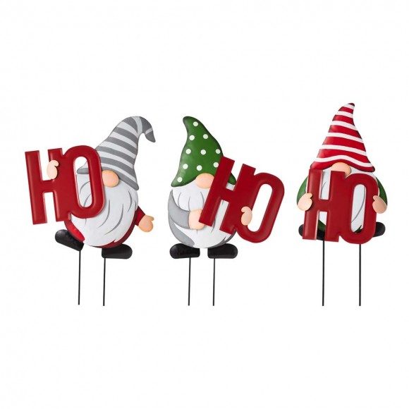 glitzhome Glitzhome Metal "HOHOHO" Gnome Stake or Wall Décor (Two Functions)