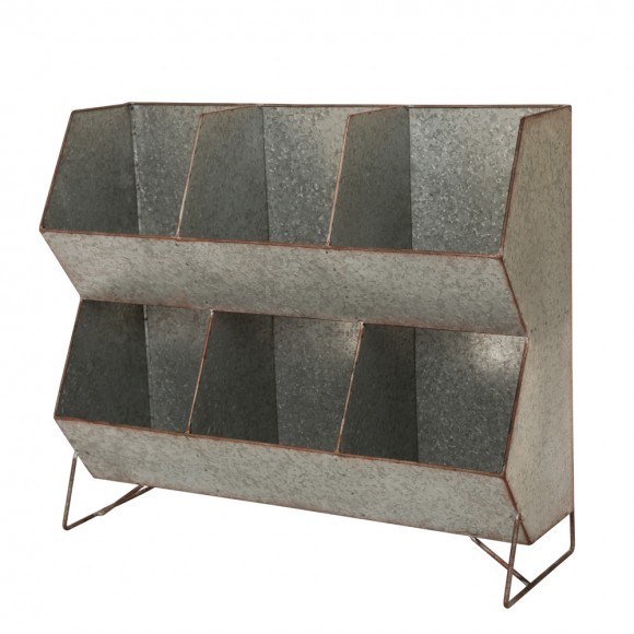 glitzhome Glitzhome Metal Storage Shelf Organizer Rustic Standing Shelf