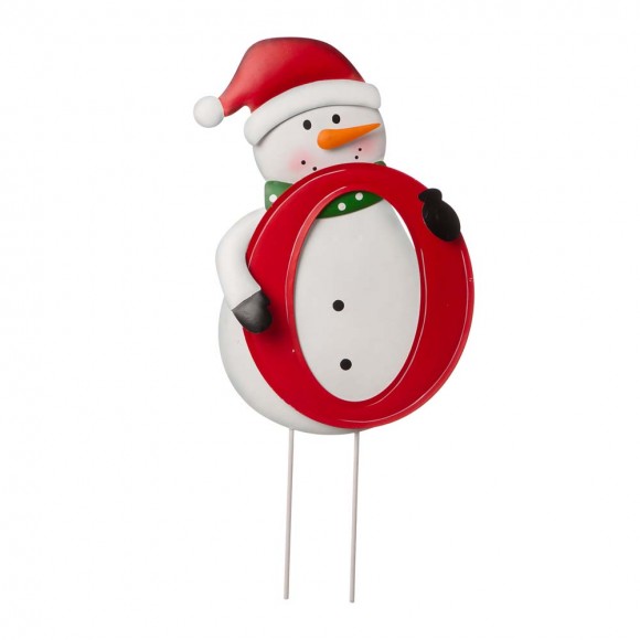 Glitzhome Glitzhome Metal Vertical Or Horizontal "JOY" Snowman Family Yard Stake Set Of 3