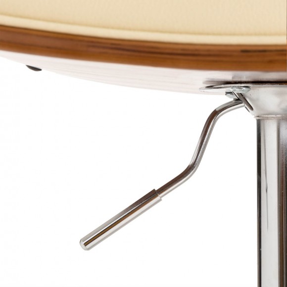 Glitzhome Glitzhome Mid-century Leather Modern Beige Adjustable Height Swivel Bar Stool