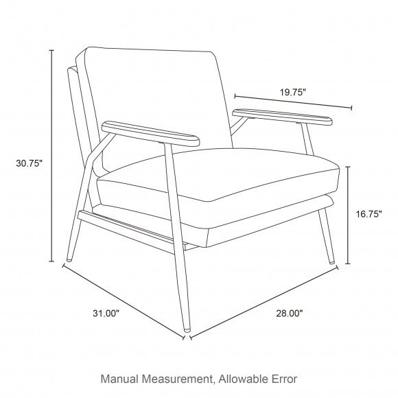 Glitzhome Glitzhome Mid-century Modern Black Leatherette Accent Armchair