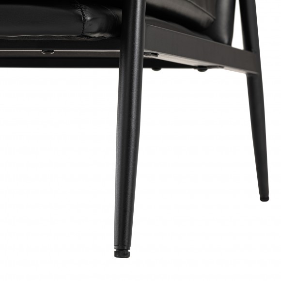 Glitzhome Glitzhome Mid-century Modern Black Leatherette Accent Armchair