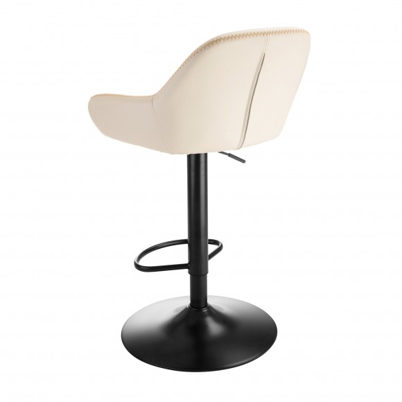 Glitzhome Glitzhome Mid-Century Modern Coconut Milk Leatherette Gaslift Adjustable Swivel Bar Stool