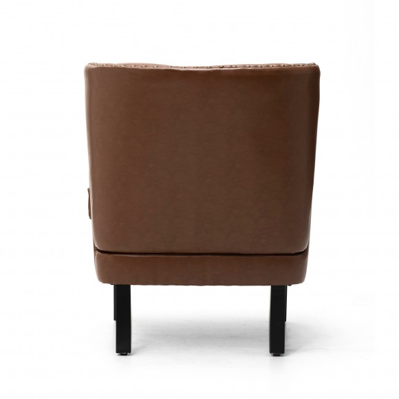 Glitzhome Glitzhome Mid-century Modern Coffee Leatherette Button-tufted Accent Arm Chair