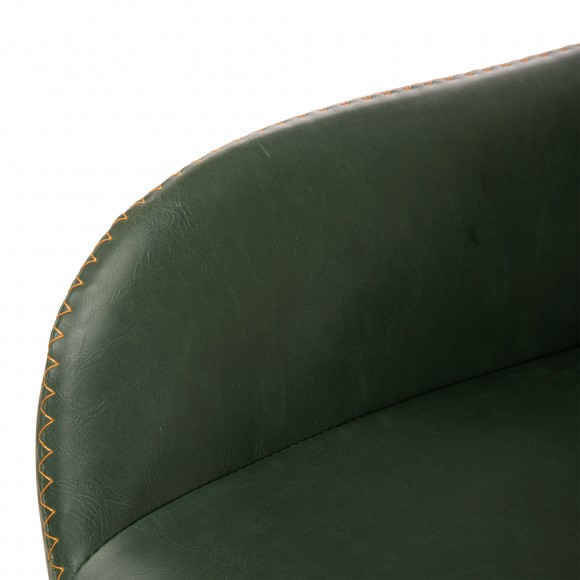Glitzhome Glitzhome Mid-Century Modern Hunter Green Leatherette Gaslift Adjustable Swivel Bar Stool Set Of 2