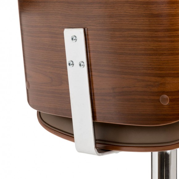 Glitzhome Glitzhome Mid-century Modern Leather Yellowish-brown Adjustable Height Swivel Bar Stool