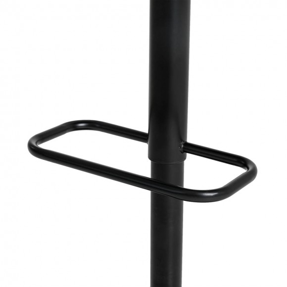 Glitzhome Glitzhome Mid-century Modern White PU And Black Bentwood Adjustable Height Swivel Bar Stool