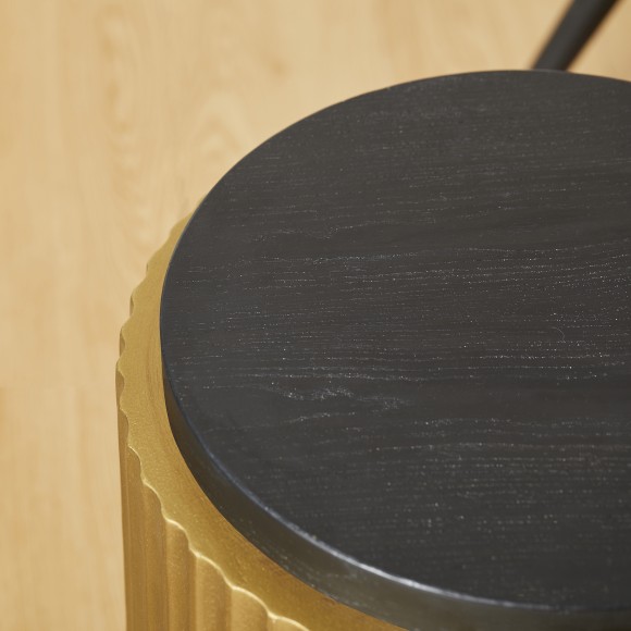 Glitzhome Glitzhome Modern Antique Gold MGO Fluted Side Table Or Accent Stool