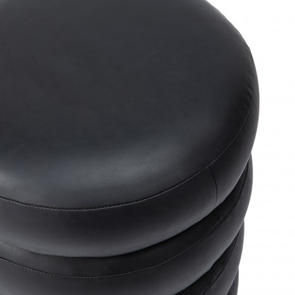 Glitzhome Glitzhome Modern Black Upholstered Storage Ottoman Or Accent Stool