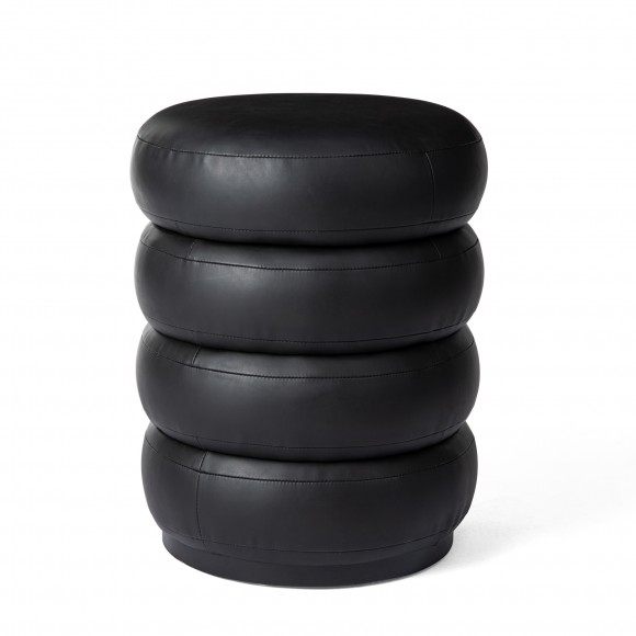 glitzhome Glitzhome Modern Black Upholstered Storage Ottoman or Accent Stool