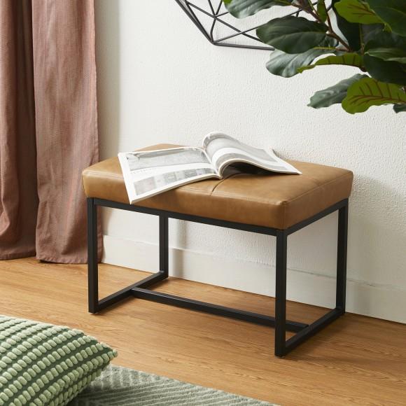 Glitzhome Glitzhome Modern Camel Thick Leatherette Accent Stool