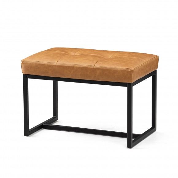 glitzhome Glitzhome Modern Camel Thick Leatherette Accent Stool