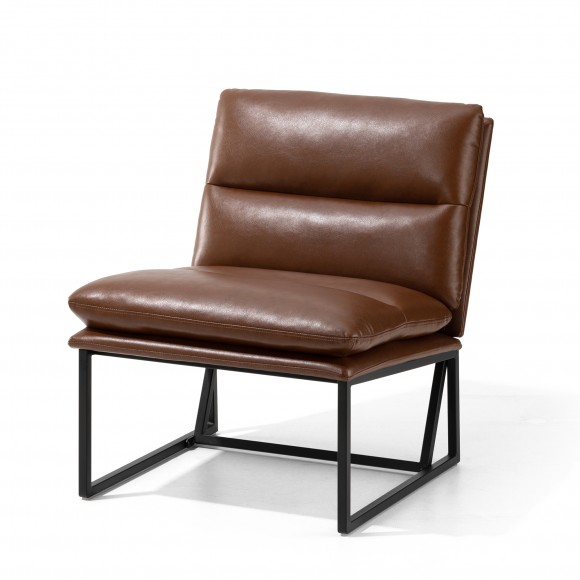 glitzhome Glitzhome Modern Coffee Thick Leatherette Accent Chair