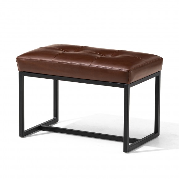 glitzhome Glitzhome Modern Coffee Thick Leatherette Accent Stool