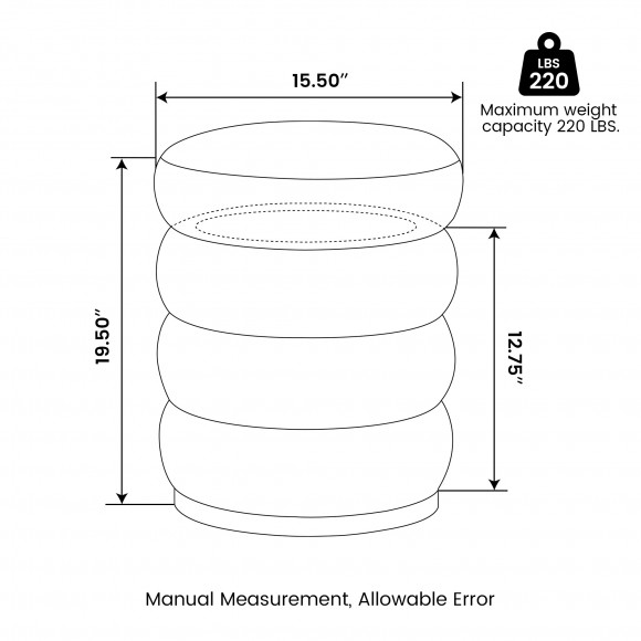 Glitzhome Glitzhome Modern Coffee Upholstered Storage Ottoman Or Accent Stool