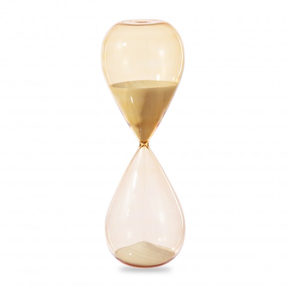 glitzhome Glitzhome Modern Double-layered Amber Hourglass with White Sand 30-Minute Sand Timers
