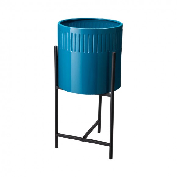 Glitzhome Glitzhome Modern Glossy Blue Metal Plant Stands Set Of 3