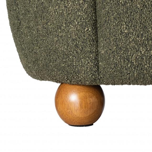 Glitzhome Glitzhome Modern Hunter Green Boucle Upholstered Storage Ottoman Or Accent Stool With Rubberwood Ball Feet