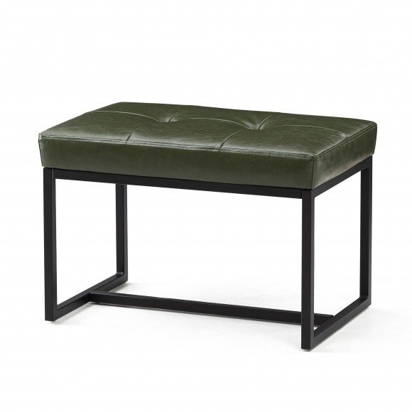 glitzhome Glitzhome Modern Hunter Green Thick Leatherette Accent Stool