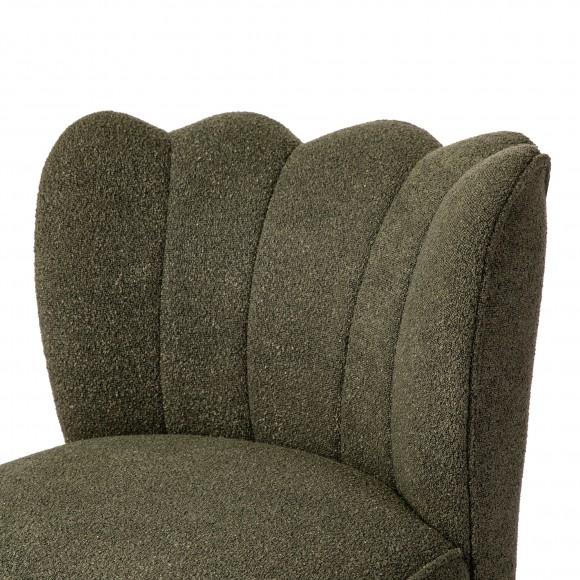 Glitzhome Glitzhome Modern Hunter Green Upholstered Vertical Ripple Channel Tufted Accent Chair With Rubber Wood Legs