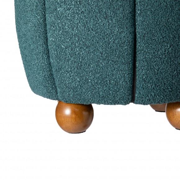 Glitzhome Glitzhome Modern Slate Blue Boucle Upholstered Storage Ottoman Or Accent Stool With Rubberwood Ball Feet