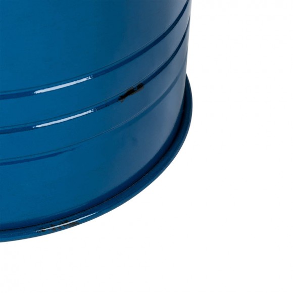 Glitzhome Glitzhome Navy Blue Modern Metal Storage Accent Table Or Stool With Solid Wood Lid Set Of 2