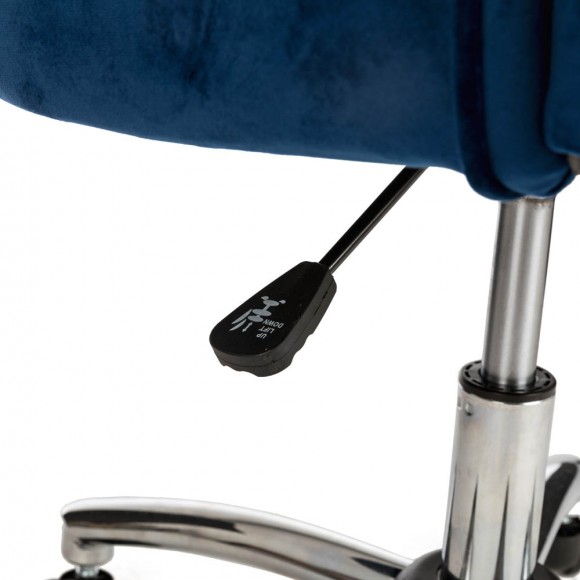 Glitzhome Glitzhome Navy Blue Velvet Gaslift Adjustable Swivel Office Chair/Desk Chair