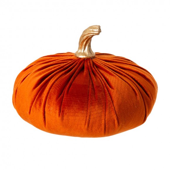 Glitzhome Glitzhome Orange Velvet Pumpkins Decor Set Of 3