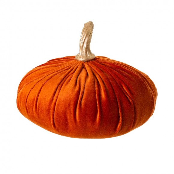 Glitzhome Glitzhome Orange Velvet Pumpkins Decor Set Of 3