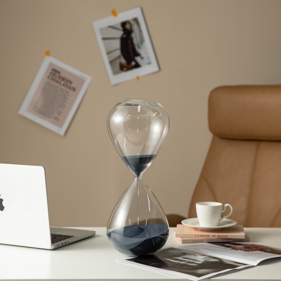Glitzhome Glitzhome Oversized Double-layered Hourglass With Blue Sand 90-Minute Sand Timers