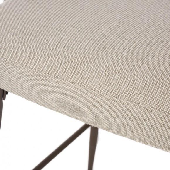 Glitzhome Glitzhome Pale Grey Fabric/Leatherette Bar Stool With Back And Tapered Metal Legs Set Of 2