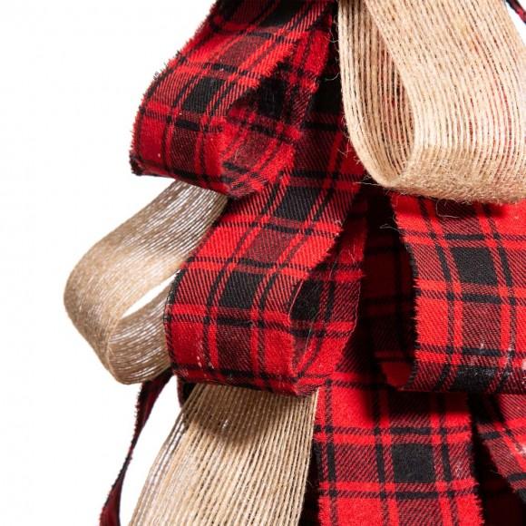 Glitzhome Glitzhome Plaid Fabric/Burlap Table Tree Set Of 2