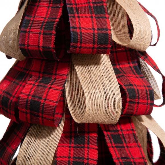 Glitzhome Glitzhome Plaid Fabric/Burlap Table Tree Set Of 2