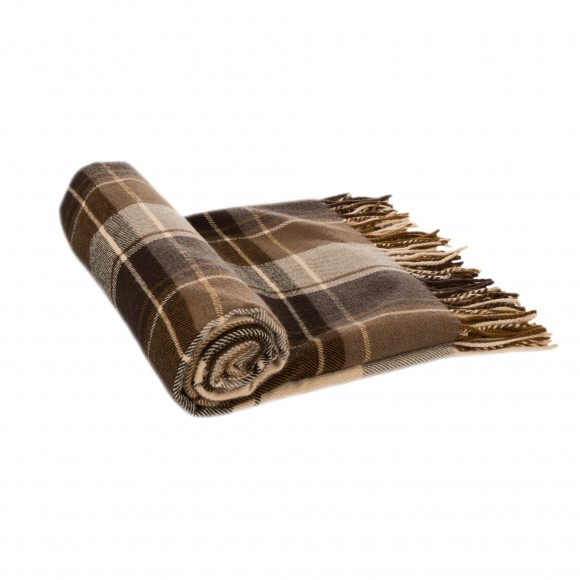 Glitzhome Glitzhome Plaid Woven Throw Blanket Winter Lattice Shawl Wrap With Tassels Khaki 50 × 60 Inch