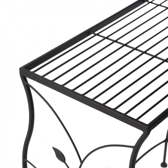 Glitzhome Glitzhome Rectangular Nesting Black Metal Plant Stand Set Of 3