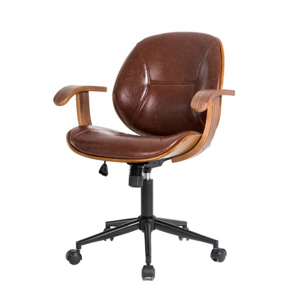 glitzhome Glitzhome Russet PU Leather Adjustable Swivel Desk Chair/Task Chair
