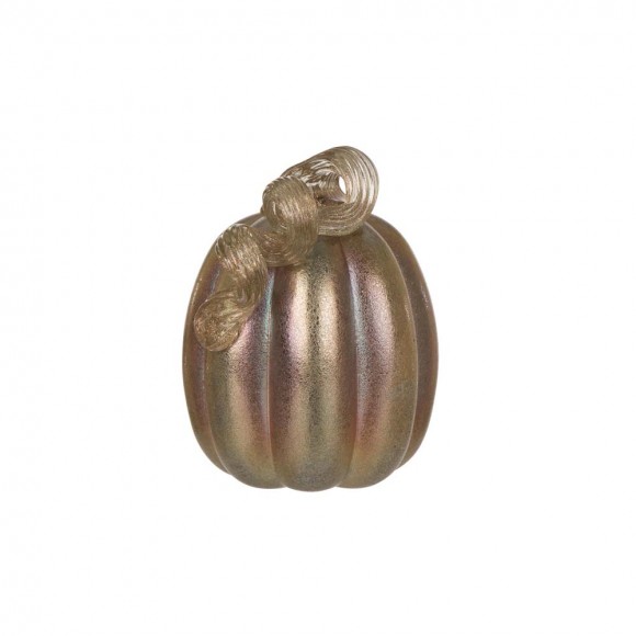 Glitzhome Glitzhome S/2 Blue/Gold Glittery Glass Pumpkin Decor