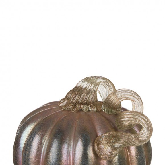 Glitzhome Glitzhome S/2 Blue/Gold Glittery Glass Pumpkin Decor