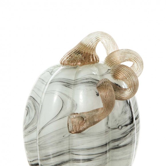 Glitzhome Glitzhome S/3 Gray Marble Glass Pumpkin & Gourd