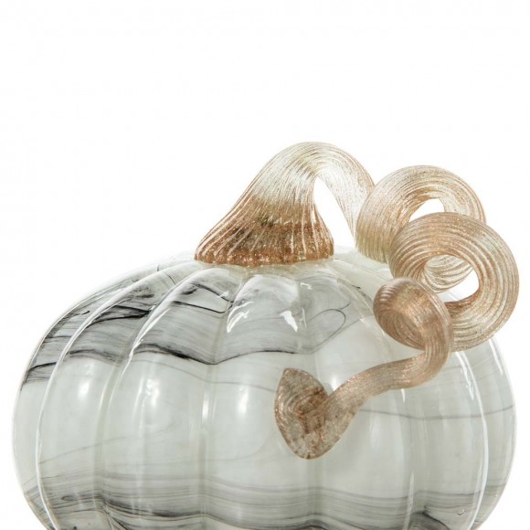 Glitzhome Glitzhome S/3 Gray Marble Glass Pumpkin & Gourd