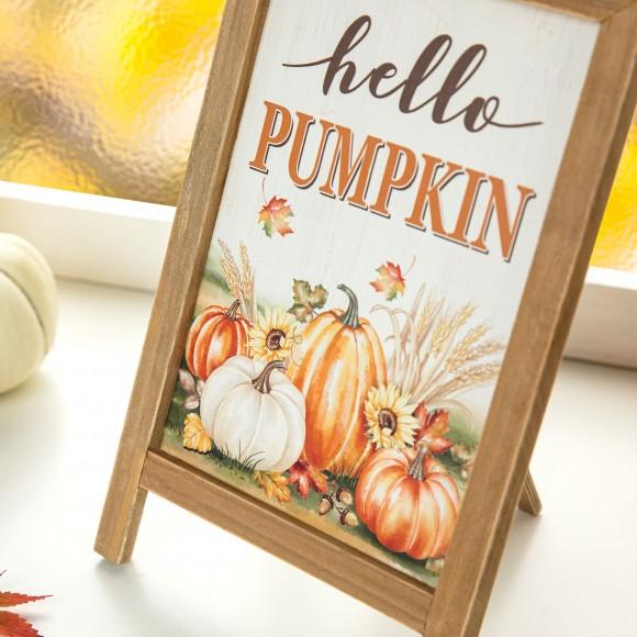 Glitzhome Glitzhome Set Of 2 12"H Fall & Thanksgiving Wooden Easel Table Décor