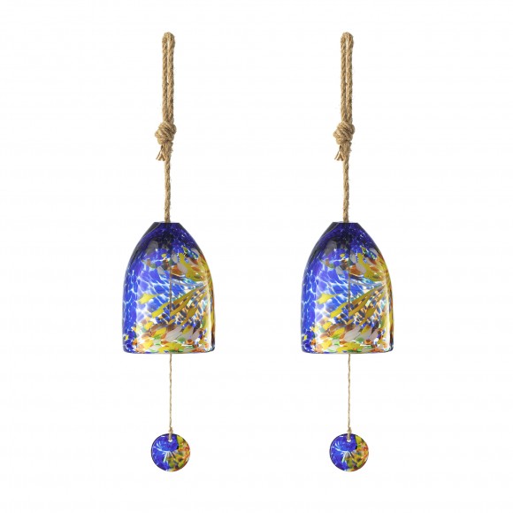 glitzhome Glitzhome Set of 2 - 26"H Glass Twist Glaze Windchime