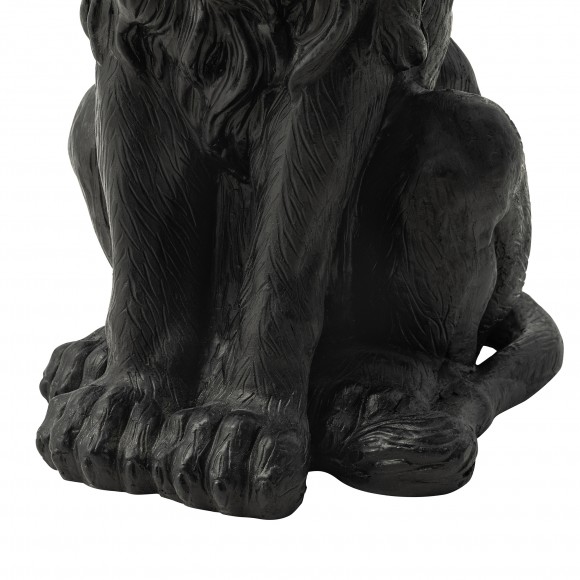 Glitzhome Glitzhome Set Of 2 -27.75"H Oversized MGO Black Guardian Sitting Lion Garden Statue