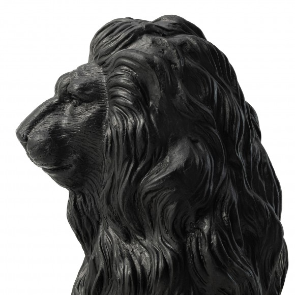 Glitzhome Glitzhome Set Of 2 -27.75"H Oversized MGO Black Guardian Sitting Lion Garden Statue