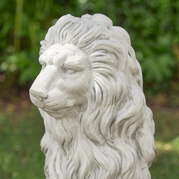 Glitzhome Glitzhome Set Of 2 -27.75"H Oversized MGO White Guardian Sitting Lion Garden Statue