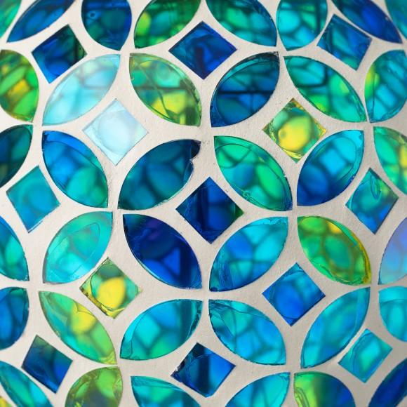 Glitzhome Glitzhome Set Of 2 - 37"H Solar Lighted Metal And Glass Mosaic Windchime