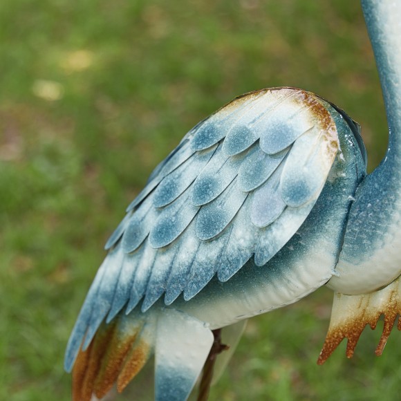 Glitzhome Glitzhome Set Of 2 -38.25"H/39.25"H Metal Standing Crane Garden Statue With Stakes(KD)