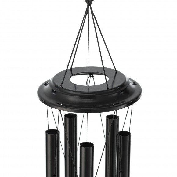 Glitzhome Glitzhome Set Of 2 - 38"H Metal Black Windchime